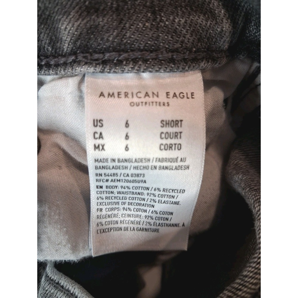 American Eagle Straight Leg Womens Size 6 Short Distressed - Picture 7 of 11